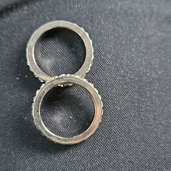 Silver Stone Stack Rings - Picture 3 of 3